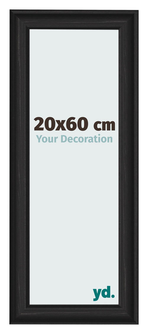 Fotokader 20x60cm Zwart Houtnerf MDF Lazio Voorzijde Maat | Yourdecoration.be