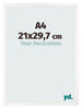 Fotokader 21x29 7 cm A4 Wit Hoogglans MDF Bologna Voorzijde Maat | Yourdecoration.be
