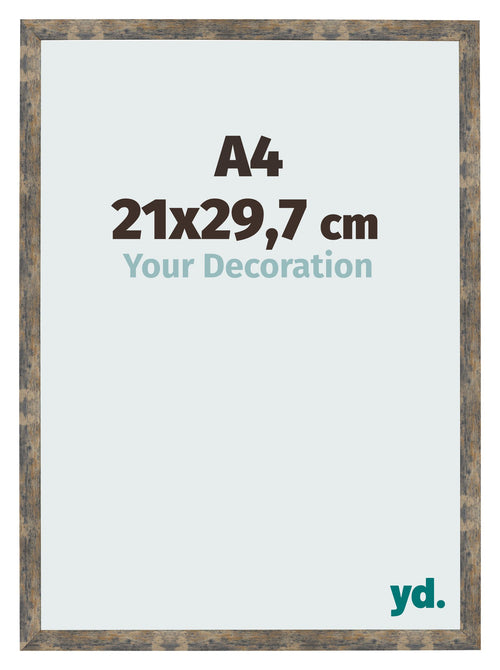 Fotokader 21x29 7cm A4 Blauw Goud Gemeleerd MDF Bologna Voorzijde Maat | Yourdecoration.be