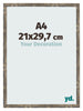 Fotokader 21x29 7cm A4 Blauw Goud Gemeleerd MDF Bologna Voorzijde Maat | Yourdecoration.be