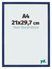 Fotokader 21x29 7cm A4 Donkerblauw Geveegd MDF Bologna Voorzijde Maat | Yourdecoration.be