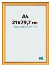 Fotokader 21x29 7cm A4 Goud Mat MDF Lazio Voorzijde Maat | Yourdecoration.be