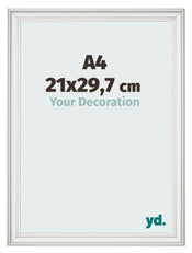 Fotokader 21x29 7cm A4 Wit Geveegd MDF Lazio Voorzijde Maat | Yourdecoration.be