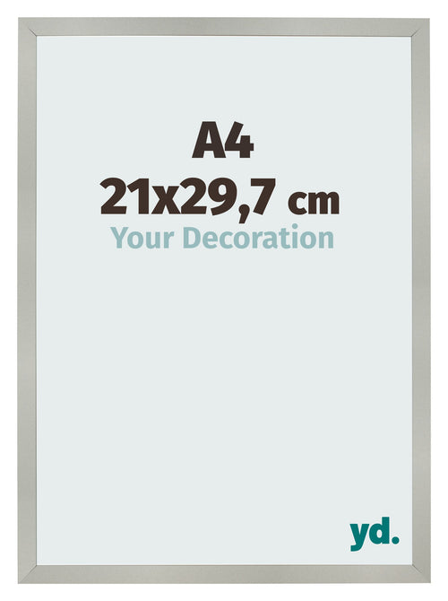 Fotokader 21x29 7cm A4 Zilver Mat MDF Bologna Voorzijde Maat | Yourdecoration.be