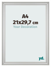 Fotokader 21x29 7cm A4 Zilver Mat MDF Lazio Voorzijde Maat | Yourdecoration.be