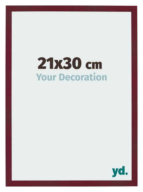 Fotokader 21x30 cm Wijnrood Geveegd MDF Bologna Voorzijde Maat | Yourdecoration.be