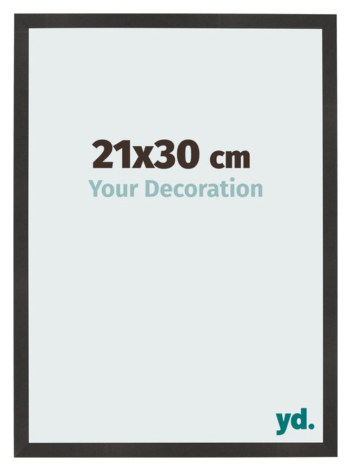 Fotokader 21x30 cm Zwart Mat MDF Bologna Voorzijde Maat | Yourdecoration.be