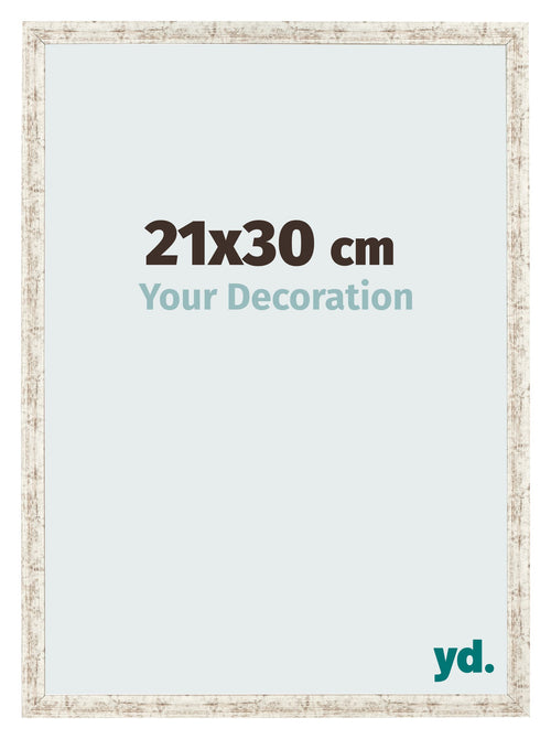 Fotokader 21x30cm Wit Vintage MDF Bologna Voorzijde Maat | Yourdecoration.be