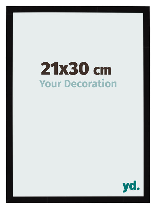 Fotokader 21x30cm Zwart Hoogglans MDF Bologna Voorzijde Maat | Yourdecoration.be