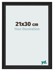 Fotokader 21x30cm Zwart Houtnerf MDF Lazio Voorzijde Maat | Yourdecoration.be