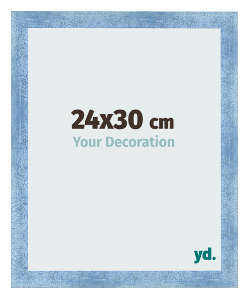 Fotokader 24x30cm Helder Blauw Geveegd MDF Pisa Voorzijde Maat | Yourdecoration.be