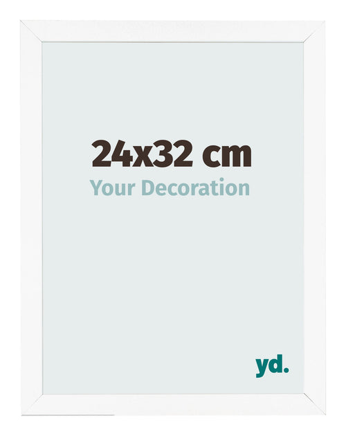 Fotokader 24x32 cm Wit Mat MDF Bologna Voorzijde Maat | Yourdecoration.be
