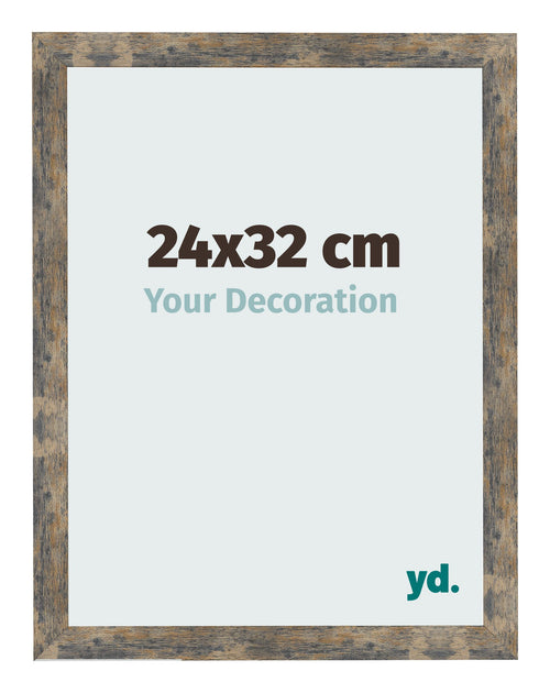 Fotokader 24x32cm Blauw Goud Gemeleerd MDF Bologna Voorzijde Maat | Yourdecoration.be
