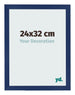 Fotokader 24x32cm Donkerblauw Geveegd MDF Bologna Voorzijde Maat | Yourdecoration.be