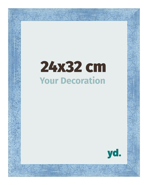 Fotokader 24x32cm Helder Blauw Geveegd MDF Pisa Voorzijde Maat | Yourdecoration.be