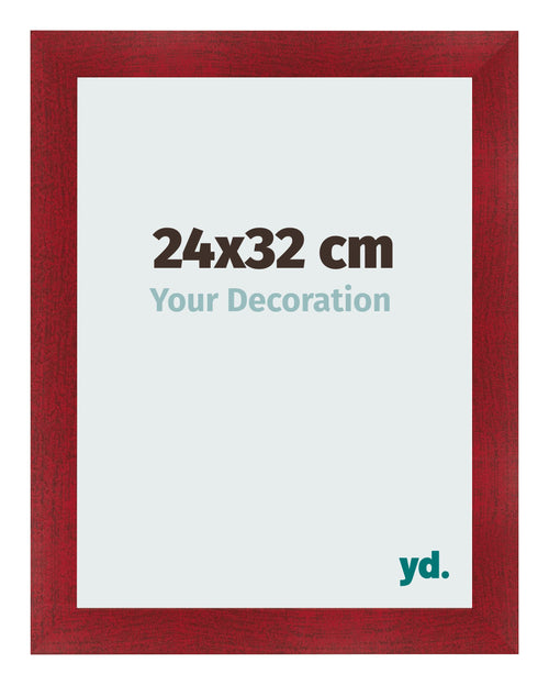 Fotokader 24x32cm Wijnrood Geveegd MDF Pisa Voorzijde Maat | Yourdecoration.be