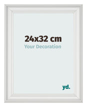 Fotokader 24x32cm Wit Geveegd MDF Lazio Voorzijde Maat | Yourdecoration.be