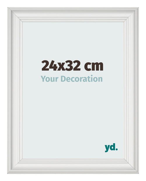 Fotokader 24x32cm Wit Geveegd MDF Lazio Voorzijde Maat | Yourdecoration.be