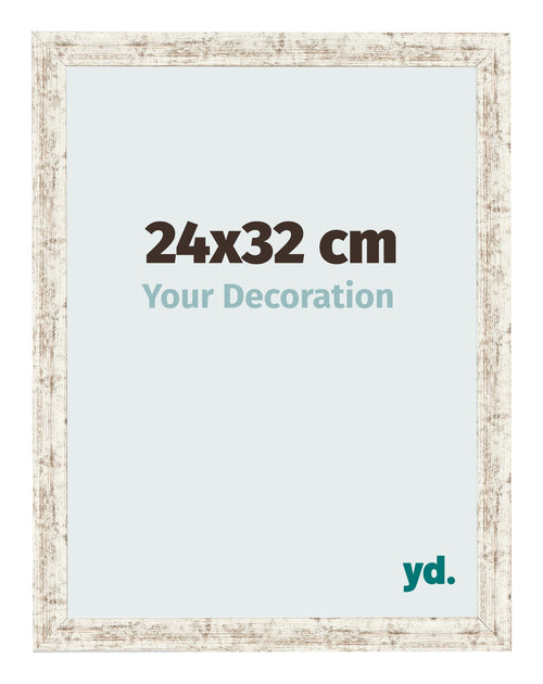 Fotokader 24x32cm Wit Vintage MDF Bologna Voorzijde Maat | Yourdecoration.be