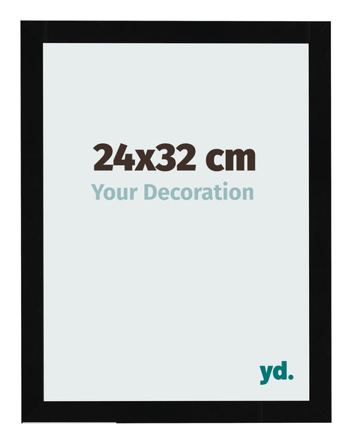 Fotokader 24x32cm Zwart Hoogglans MDF Bologna Voorzijde Maat | Yourdecoration.be