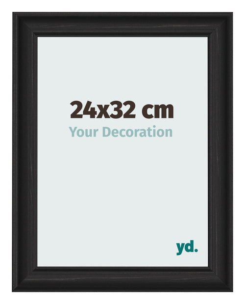Fotokader 24x32cm Zwart Houtnerf MDF Lazio Voorzijde Maat | Yourdecoration.be