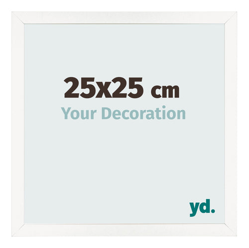 Fotokader 25x25 cm Wit Hoogglans MDF Bologna Voorzijde Maat | Yourdecoration.be