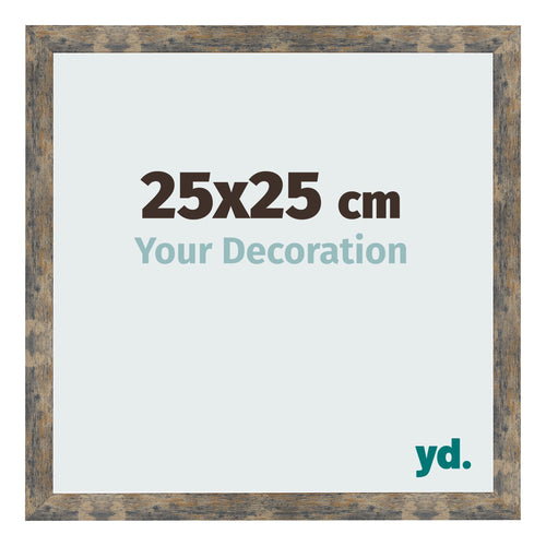 Fotokader 25x25cm Blauw Goud Gemeleerd MDF Bologna Voorzijde Maat | Yourdecoration.be