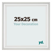 Fotokader 25x25cm Wit Geveegd MDF Lazio Voorzijde Maat | Yourdecoration.be