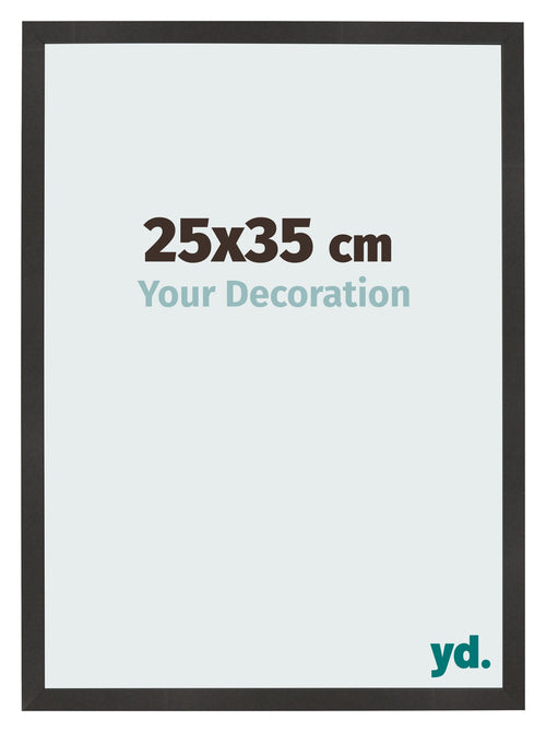 Fotokader 25x35 cm Zwart Mat MDF Bologna Voorzijde Maat | Yourdecoration.be