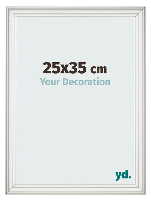 Fotokader 25x35cm Wit Geveegd MDF Lazio Voorzijde Maat | Yourdecoration.be