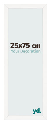 Fotokader 25x75 cm Wit Hoogglans MDF Bologna Voorzijde Maat | Yourdecoration.be