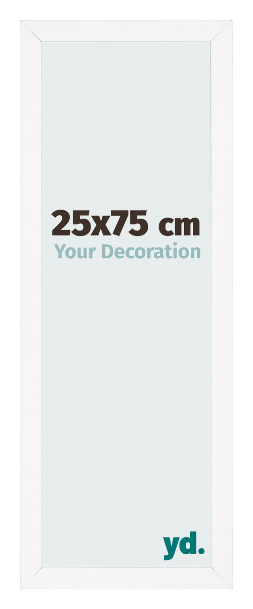 Fotokader 25x75 cm Wit Hoogglans MDF Bologna Voorzijde Maat | Yourdecoration.be