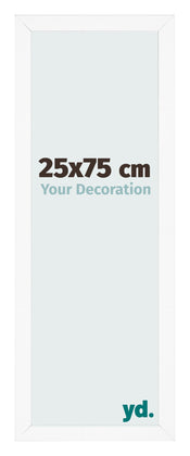 Fotokader 25x75 cm Wit Mat MDF Bologna Voorzijde Maat | Yourdecoration.be