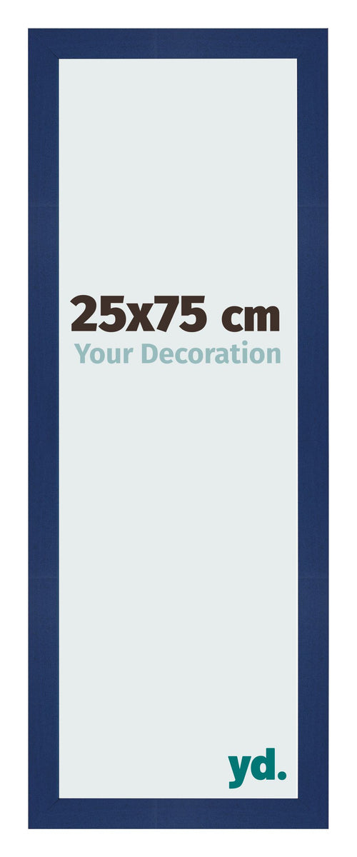 Fotokader 25x75cm Donkerblauw Geveegd MDF Bologna Voorzijde Maat | Yourdecoration.be