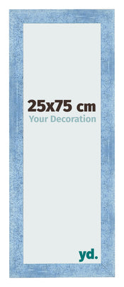 Fotokader 25x75cm Helder Blauw Geveegd MDF Pisa Voorzijde Maat | Yourdecoration.be