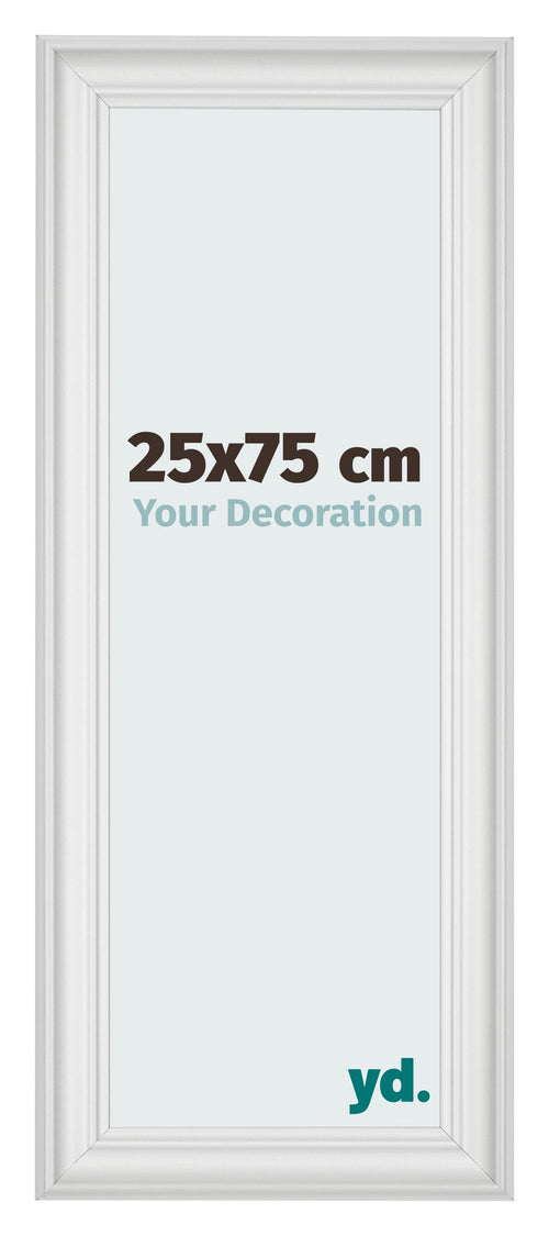 Fotokader 25x75cm Wit Geveegd MDF Lazio Voorzijde Maat | Yourdecoration.be