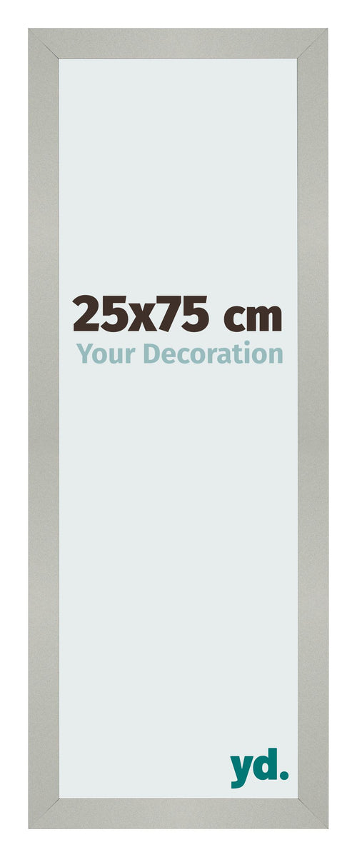 Fotokader 25x75cm Zilver Mat MDF Bologna Voorzijde Maat | Yourdecoration.be