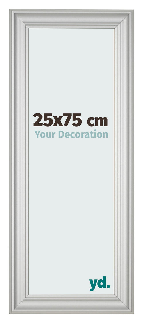 Fotokader 25x75cm Zilver Mat MDF Lazio Voorzijde Maat | Yourdecoration.be