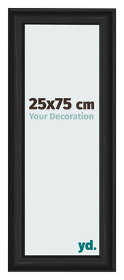 Fotokader 25x75cm Zwart Houtnerf MDF Lazio Voorzijde Maat | Yourdecoration.be