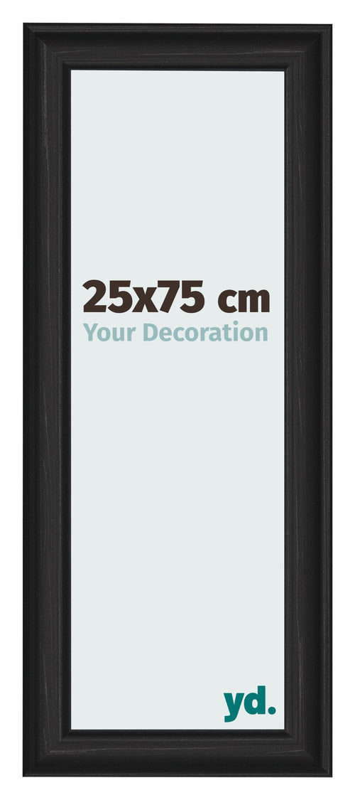 Fotokader 25x75cm Zwart Houtnerf MDF Lazio Voorzijde Maat | Yourdecoration.be