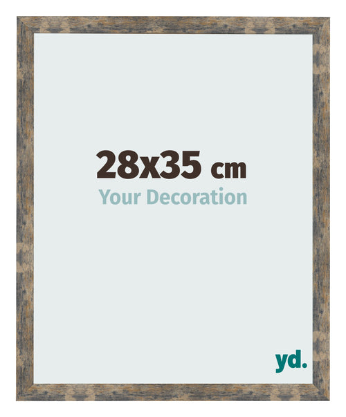 Fotokader 28x35cm Blauw Goud Gemeleerd MDF Bologna Voorzijde Maat | Yourdecoration.be