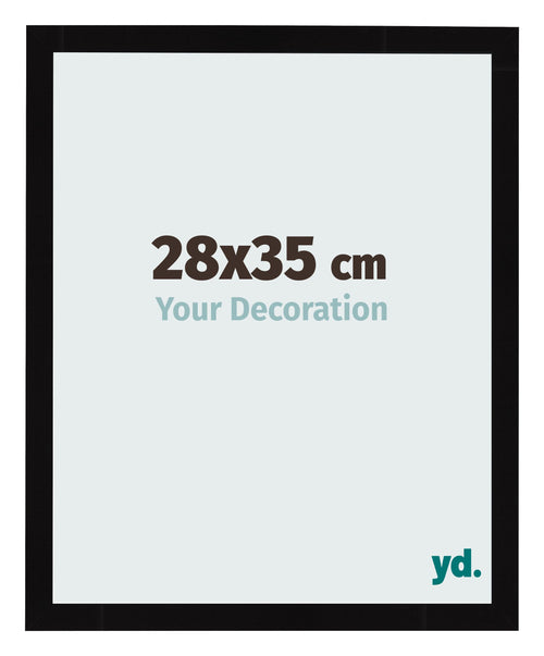 Fotokader 28x35cm Zwart Hoogglans MDF Bologna Voorzijde Maat | Yourdecoration.be