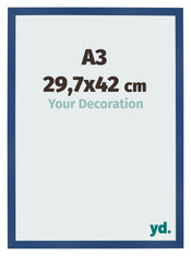Fotokader 29 7x42 cm A3 Donkerblauw MDF Bologna Voorzijde Maat | Yourdecoration.be