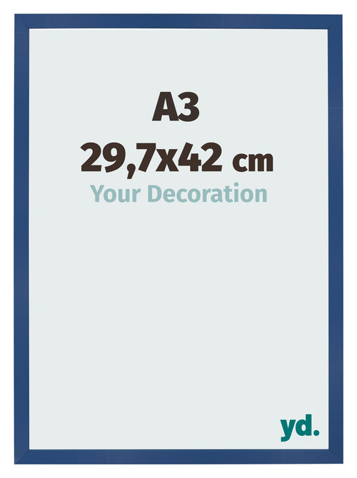 Fotokader 29 7x42 cm A3 Donkerblauw MDF Bologna Voorzijde Maat | Yourdecoration.be