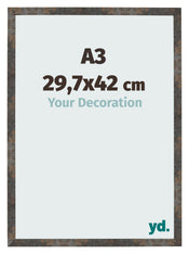Fotokader 29 7x42 cm A3 Geoxideerd Metaal MDF Bologna Voorzijde Maat | Yourdecoration.be