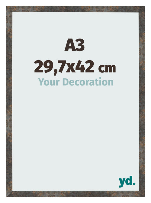 Fotokader 29 7x42 cm A3 Geoxideerd Metaal MDF Bologna Voorzijde Maat | Yourdecoration.be