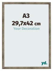 Fotokader 29 7x42 cm A3 Metaal Vintage MDF Bologna Voorzijde Maat | Yourdecoration.be
