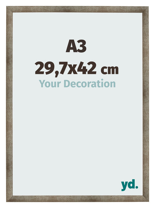 Fotokader 29 7x42 cm A3 Metaal Vintage MDF Bologna Voorzijde Maat | Yourdecoration.be
