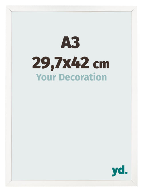 Fotokader 29 7x42 cm A3 Wit Hoogglans MDF Bologna Voorzijde Maat | Yourdecoration.be