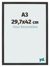 Fotokader 29 7x42 cm A3 Zwart Mat MDF Bologna Voorzijde Maat | Yourdecoration.be